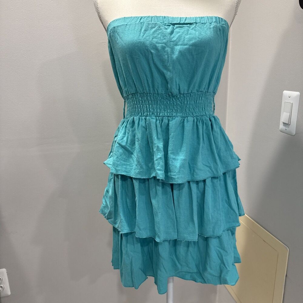 Have Summer Dress Green Size Medium Ruffled Sleeveless